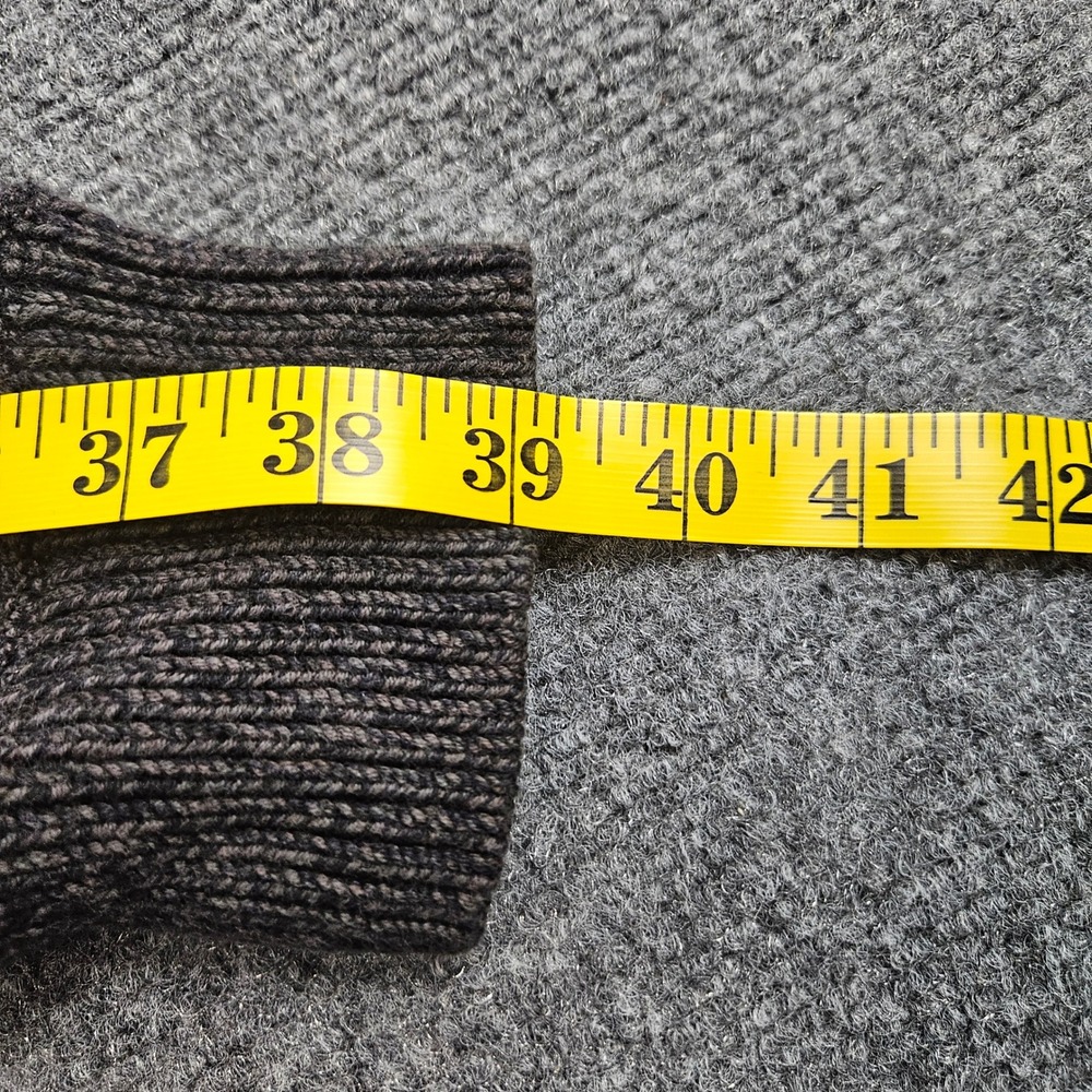 Eddie Bauer Full Zip Cardigan Mens Large‎ Gray Ribbed Knit Dark Academia Grandpa - Picture 8 of 9